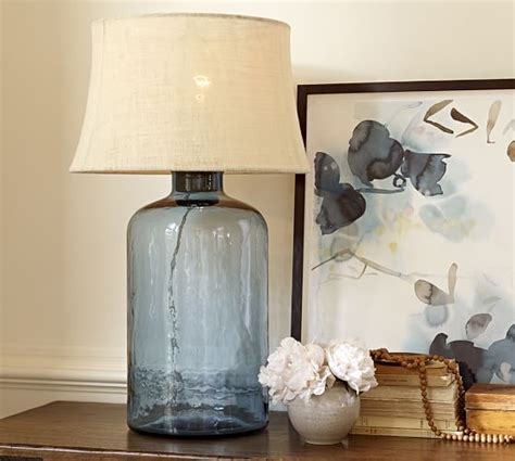 Clift Glass Table Lamp Base Light Blue Pottery Barn