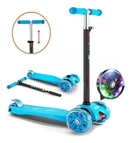 Patinete Infantil Para Menino Led Nas Rodas Freio Duplo