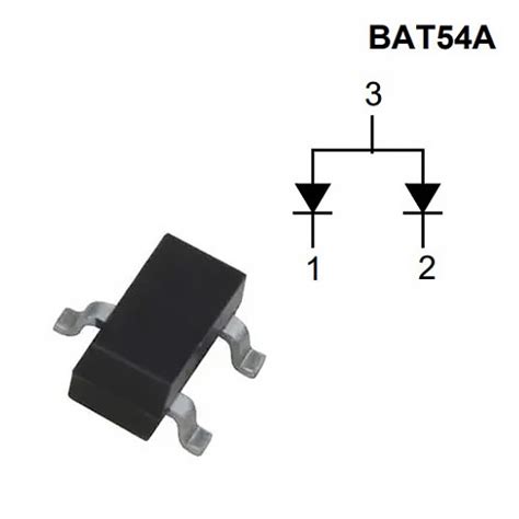 BAT54A Діод Шотткі 30V 200mA SOT23 Купити в Україні Харків