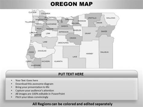 Editable Usa Oregon State PowerPoint Maps PowerPoint Templates