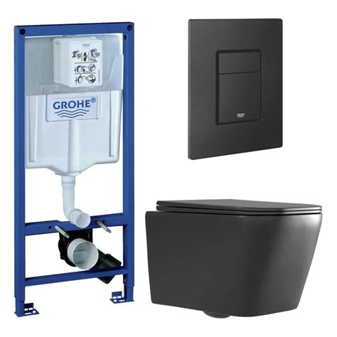 Комплект 3 в 1 CULTO инсталляция Grohe Rapid SL black + унитаз ...