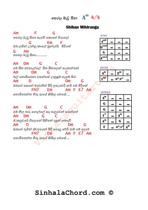 Perada Mawu Sina Guitar Chords Sinhala Guitar Chords Sinhala Songs Hot Sex Picture