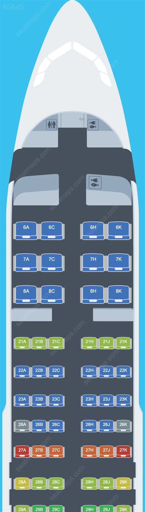 Seat Map Of Royal Brunei Airlines Airbus A320neo Aircraft