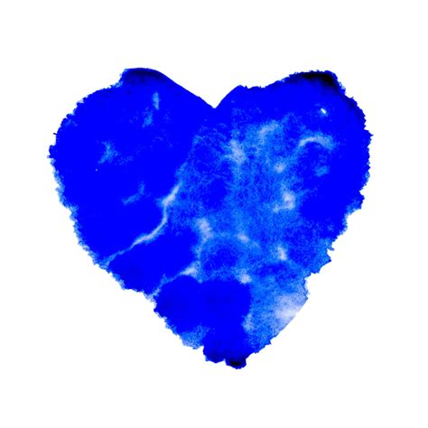 Watercolor Blue Painted Heart Shape Transparent Heart Shape And Love