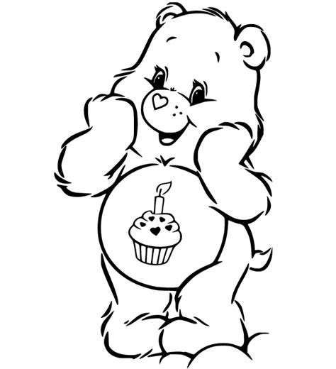 Birthday Bear Coloring Page - Free Printable Coloring Pages