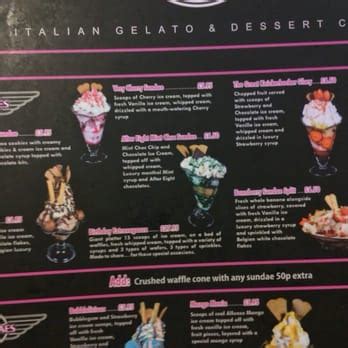 Creams From London Menu