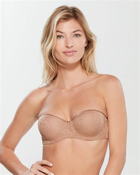 Natori Convertible Lace Push Up Strapless Bra In Natural Lyst