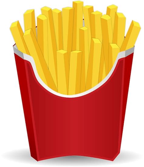 Premium Vector A Red Container Of French Fries