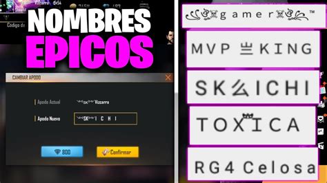 Como Hacer Nombres Epicos Con Simbolos Free Fire Youtube