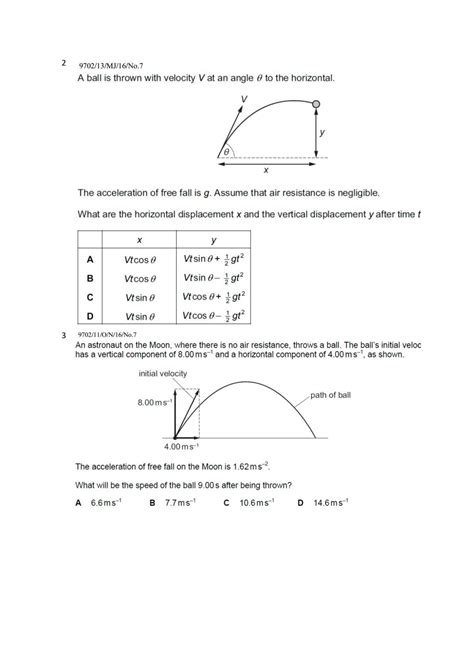 Solution Projectile Motion Mcq Studypool