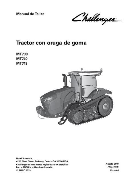 Agco Technical Publications Challenger Tractors Rubber Tracked Mt700