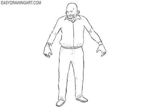 How to Draw a Zombie - Easy Drawing Art