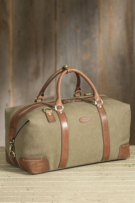 Overland Jarvis Canvas And Leather Duffel Bag Leather Duffle Bag Men