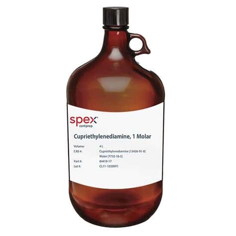 Spex CertiPrep Cupriethylenediamine 1 0 M Safety Coated Amber Glass