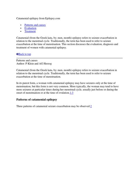 Catamenial Epilepsy From Epilepsy_1 | Progesterone | Menstrual Cycle