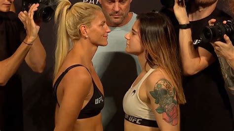 Stephanie Egger Vs Ailin Perez Weigh In Face Off Ufc Fight Night