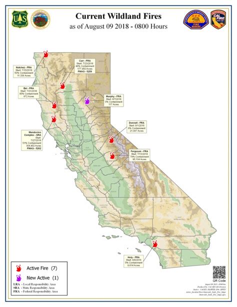 Map Showing Current Fires In California - Free Printable Maps