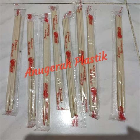 Jual Sumpit Makan Plastik Warna Gading Merek MEGA HARGA 1 PACK ISI