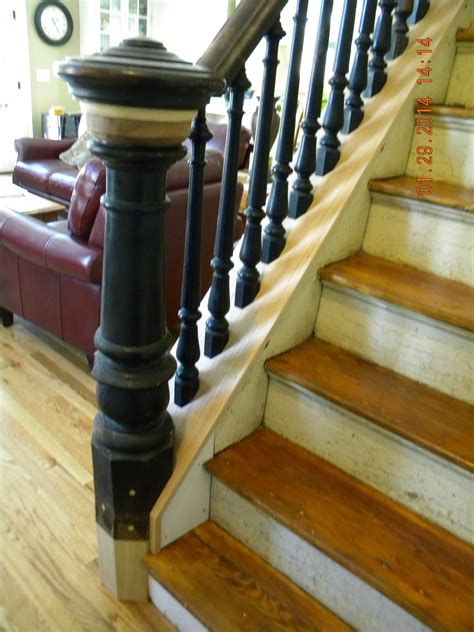 Wood Stairs And Rails And Iron Balusters Install Wood Handrail Repair Wood Stair Haddonfield Nj