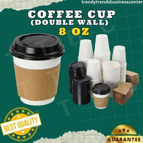 [50 Pcs] 8 Oz Kraft Double Wall Coffee Paper Cups Good Quality