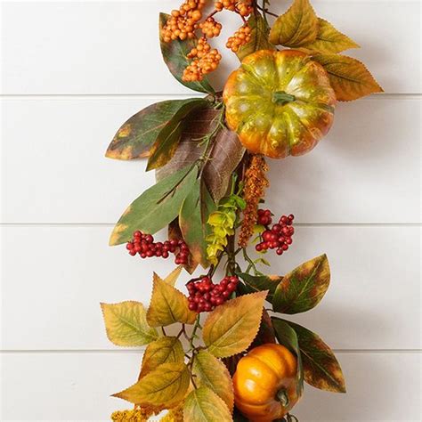 Pumpkins and Berries Fall Foliage Garland | Antique Farmhouse