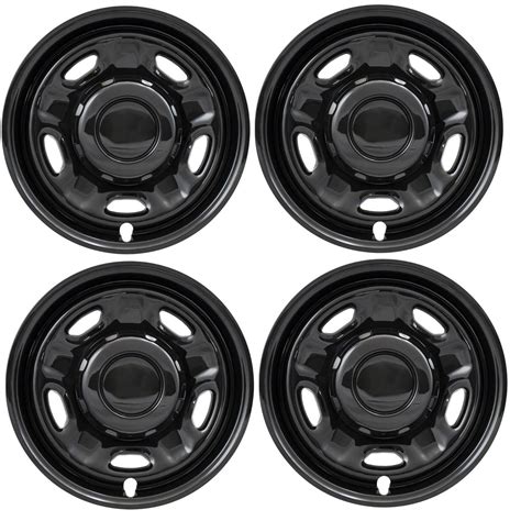 For F Super Duty Steel Wheel Gloss Black Skins Hubcaps