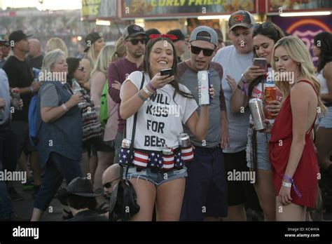 Country Music Fans On Stage For Route 91 Harvest Concert Festival SUN