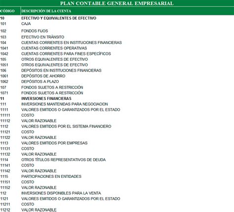 Plan Contable General Para Empresas En Excel 2015 Excel Contable