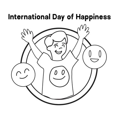 International Day of Happiness Drawing Vector in Illustrator, JPG, PSD ...