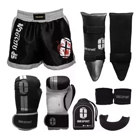 Kit Boxe Muay Thai Luva Boxe Bandagem Mts Bucal Caneleira