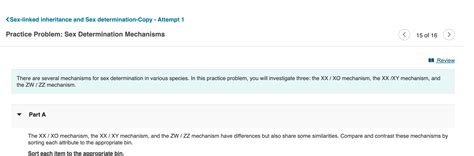 Solved Review There Are Several Mechanisms For Sex Chegg