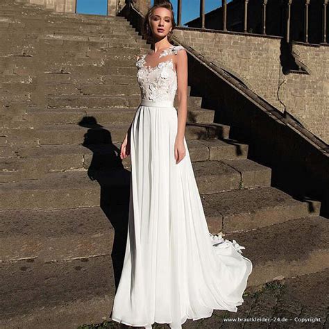 Brautkleider Hochzeitskleider Empire Brautkleid Mit Spitze Bodenlang