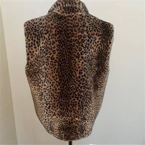 Vintage Leopard Print Zipped Vest Fits Up To Xl Depop