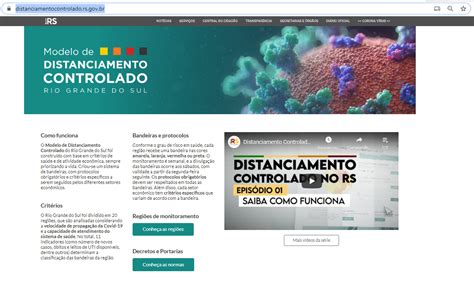 Distanciamento Controlado Governo gaúcho lança um site para informar