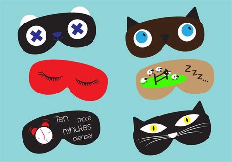 Set Of Sleep Masks In Vector Vector Art At Vecteezy