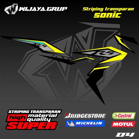 Jual Striping Motor Sonic Honda L Striping Transparan Uv Maxdecal