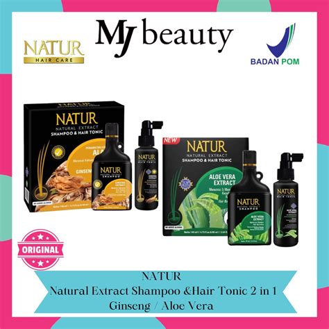 Jual NATUR Natural Extract Shampoo Hair Tonic 2 In 1 Ginseng Aloe