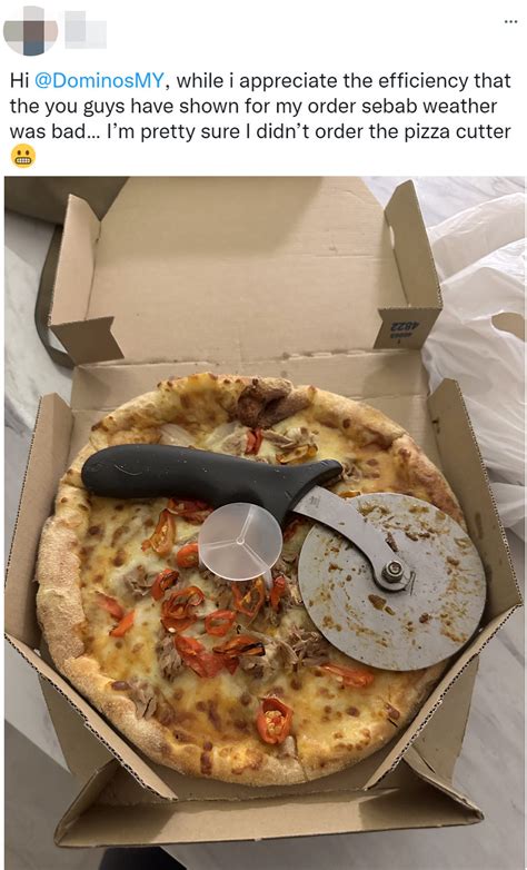 Man Gets Dirty Cutter With Dominos Pizza Order Eatery Apologises For