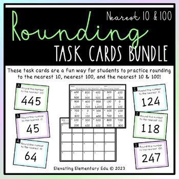 Rounding To The Nearest 10 And 100 Task Cards Bundle TPT