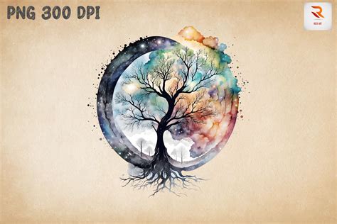 Beautiful Tree Of Life Watercolor 19 By Mulew Art Thehungryjpeg