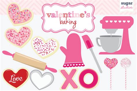 Valentines Baking Digital Clipart Objects On Creative Market