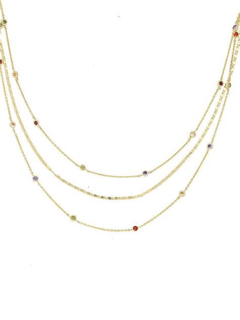 Buy Ettika Over The Rainbow 18k Plate And Crystal Layered Necklace Gold At 20 Off Editorialist