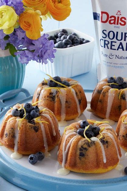 Lemon Blueberry Mini Bundts Recipe With Sour Cream