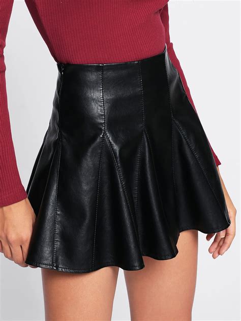 Faux Leather Flare Skirt Artofit