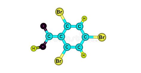 Tribromobenzoic Acid Molecular Structure Isolated On White Stock