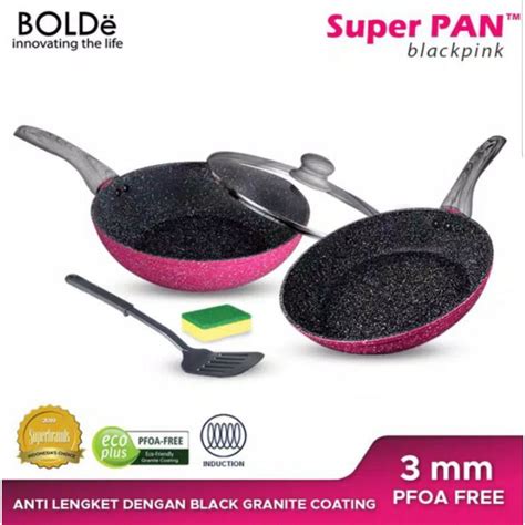 Jual BOLDe SUPER PAN SET 5 In 1 BLACK PINK WAJAN PANCI PANCI TEFLON