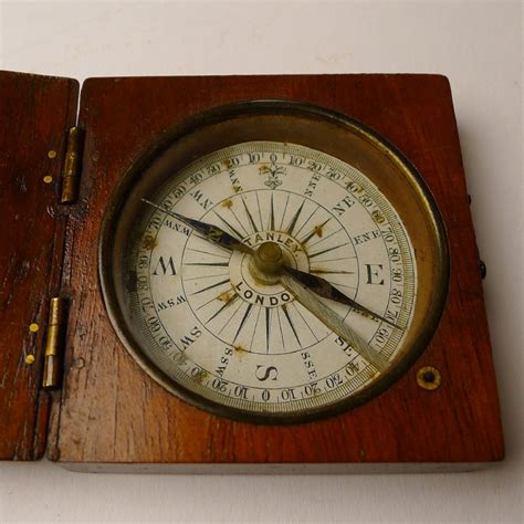 Antique English Mahogany Cased Compass By Stanley London