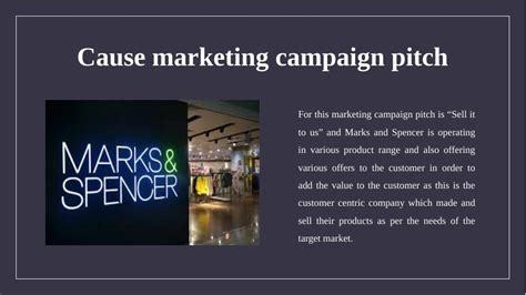 Marketing Communication Presentation For Marks And Spencer