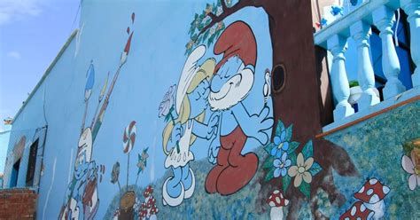 Spain's real-life Smurf village painted entirely blue has heaps of ...