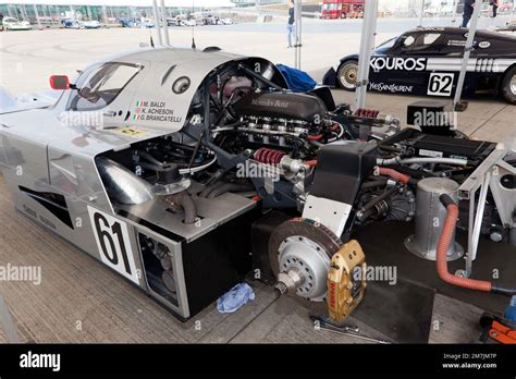 View of the Engine Bay of a Silver, 1989 Sauber C9, part of a special ...